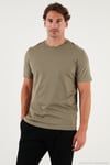 Pamuklu Regular Fit Bisiklet Yaka Erkek T Shirt 59020204 Vizon Yeşili