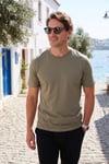 Pamuklu Regular Fit Bisiklet Yaka Erkek T Shirt 59020204 Vizon Yeşili