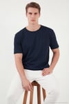 Pamuklu Regular Fit Bisiklet Yaka Erkek T Shirt 5904074 İNDİGO