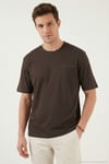 Pamuklu Regular Fit Bisiklet Yaka Erkek T Shirt 5904095 AÇIK KAHVE