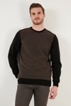 Pamuklu Regular Fit Bisiklet Yaka Erkek Sweat 5905041 KAHVE