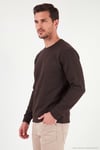 Pamuklu Regular Fit Bisiklet Yaka Erkek Sweat 5905965 KAHVE