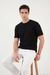 Pamuklu Regular Fit Bisiklet Yaka Erkek T Shirt 5904068 SİYAH