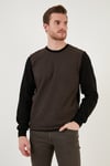 Pamuklu Regular Fit Bisiklet Yaka Erkek Sweat 5905041 KAHVE