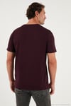Pamuklu Regular Fit Bisiklet Yaka Erkek T Shirt 59020204 VİŞNE