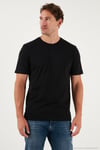 Pamuklu Regular Fit Bisiklet Yaka Erkek T Shirt 59020204 SİYAH