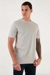 Pamuklu Regular Fit Bisiklet Yaka Erkek T Shirt 59020204 KÜL