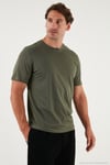 Pamuklu Regular Fit Bisiklet Yaka Erkek T Shirt 59020204 HAKİ