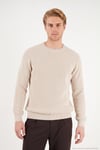 Pamuklu Regular Fit Bisiklet Yaka Erkek Kazak 7020263 BEJ