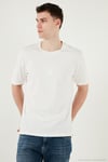 Pamuklu Regular Fit Bisiklet Yaka Erkek T Shirt 5902948 EKRU