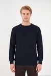Pamuklu Regular Fit Bisiklet Yaka Erkek Kazak 7020263 LACİVERT