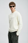 Pamuklu Regular Fit Bisiklet Yaka Erkek Sweat 112030177 KIRIK BEYAZ