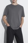 Pamuklu Regular Fit Bisiklet Yaka Erkek T Shirt 066249-86569 GRİ