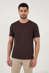 Pamuklu Regular Fit Bisiklet Yaka Erkek T Shirt 5904074 KAHVE