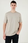 Pamuklu Regular Fit Bisiklet Yaka Erkek T Shirt 5902948 TAŞ