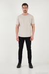Pamuklu Regular Fit Bisiklet Yaka Erkek T Shirt 5904074 TAŞ