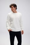 Pamuklu Regular Fit Bisiklet Yaka Erkek Sweat EM623-OF BEYAZ