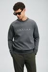 Pamuklu Regular Fit Bisiklet Yaka Erkek Sweat 112030177 KOYU GRİ