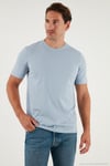 Pamuklu Regular Fit Bisiklet Yaka Erkek T Shirt 59020204 AÇIK MAVİ