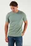 Pamuklu Regular Fit Bisiklet Yaka Erkek T Shirt 59020204 ELMA YEŞİLİ