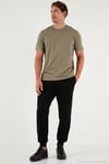 Pamuklu Regular Fit Bisiklet Yaka Erkek T Shirt 59020204 Vizon Yeşili