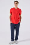 Pamuklu Regular Fit Bisiklet Yaka Erkek T Shirt 6SM5069-RD KIRMIZI