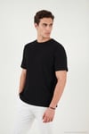 Pamuklu Regular Fit Bisiklet Yaka Erkek T Shirt 5904068 SİYAH