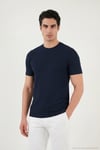 Pamuklu Regular Fit Bisiklet Yaka Erkek T Shirt 5904068 İNDİGO
