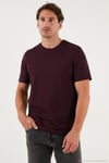 Pamuklu Regular Fit Bisiklet Yaka Erkek T Shirt 59020204 VİŞNE