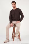 Pamuklu Regular Fit Bisiklet Yaka Erkek Sweat 5905965 KAHVE