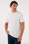 Pamuklu Regular Fit Bisiklet Yaka Erkek T Shirt 59020204 EKRU
