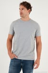 Pamuklu Regular Fit Bisiklet Yaka Erkek T Shirt 59020204 GRİ MELANJ