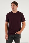 Pamuklu Regular Fit Bisiklet Yaka Erkek T Shirt 59020204 VİŞNE