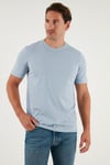 Pamuklu Regular Fit Bisiklet Yaka Erkek T Shirt 59020204 AÇIK MAVİ