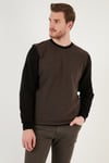 Pamuklu Regular Fit Bisiklet Yaka Erkek Sweat 5905041 KAHVE