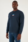 Pamuklu Regular Fit Bisiklet Yaka Erkek Sweat A2824-0006 İNDİGO