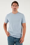 Pamuklu Regular Fit Bisiklet Yaka Erkek T Shirt 59020204 AÇIK MAVİ