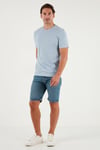 Pamuklu Regular Fit Bisiklet Yaka Erkek T Shirt 59020204 AÇIK MAVİ