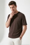 Pamuklu Regular Fit Bisiklet Yaka Erkek T Shirt 5904095 AÇIK KAHVE
