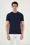 Pamuklu Regular Fit Bisiklet Yaka Erkek T Shirt 5904068 İNDİGO
