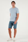 Pamuklu Regular Fit Bisiklet Yaka Erkek T Shirt 59020204 AÇIK MAVİ