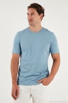 Pamuklu Regular Fit Bisiklet Yaka Erkek T Shirt 59020204 MAVİ