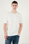 Pamuklu Regular Fit Bisiklet Yaka Erkek T Shirt 5902948 EKRU