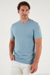 Pamuklu Regular Fit Bisiklet Yaka Erkek T Shirt 59020204 MAVİ