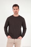 Pamuklu Regular Fit Bisiklet Yaka Erkek Sweat 5905965 KAHVE