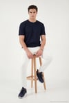 Pamuklu Regular Fit Bisiklet Yaka Erkek T Shirt 5904063 İNDİGO