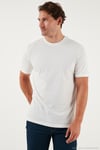 Pamuklu Regular Fit Bisiklet Yaka Erkek T Shirt 59020204 EKRU