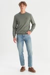 Pamuklu Regular Fit Bisiklet Yaka Erkek Sweat GW2520255 801 KOYU HAKİ