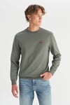 Pamuklu Regular Fit Bisiklet Yaka Erkek Sweat GW2520255 801 KOYU HAKİ