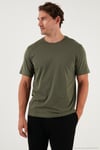 Pamuklu Regular Fit Bisiklet Yaka Erkek T Shirt 59020204 HAKİ